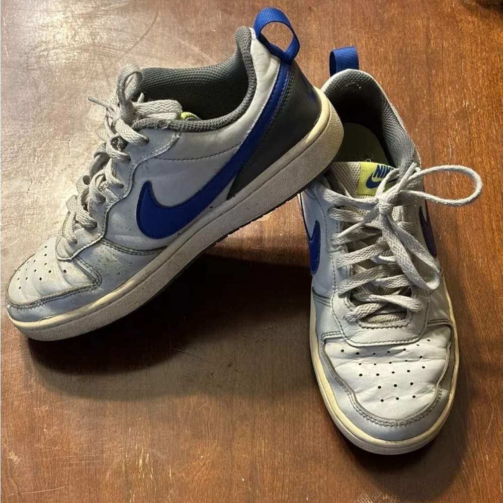 Used-Nike Court Borough Low 2 Sneakers GS Youth 5 youth Grey Fog Game Royal